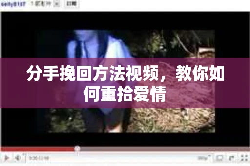 分手挽回方法视频，教你如何重拾爱情