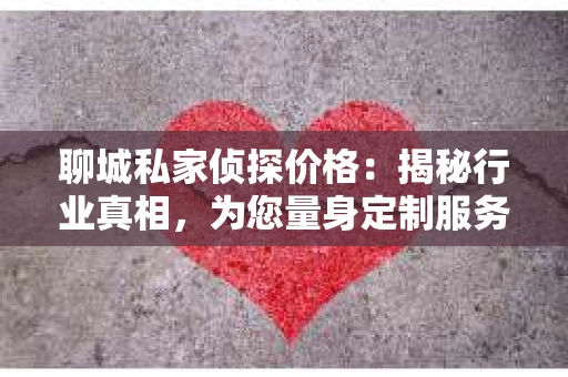 聊城私家侦探价格：揭秘行业真相，为您量身定制服务