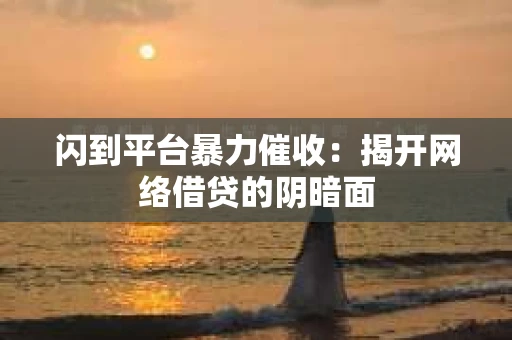 闪到平台暴力催收：揭开网络借贷的阴暗面