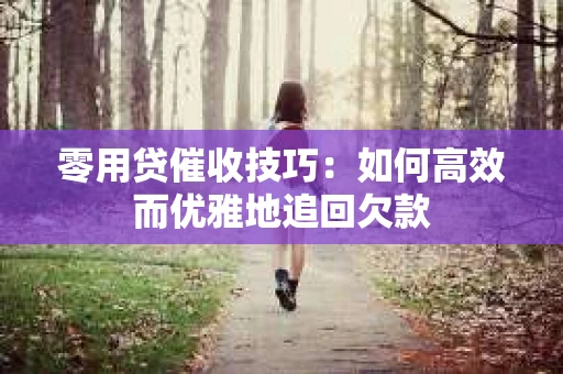 零用贷催收技巧：如何高效而优雅地追回欠款