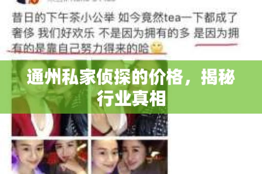 通州私家侦探的价格，揭秘行业真相