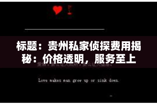 标题：贵州私家侦探费用揭秘：价格透明，服务至上